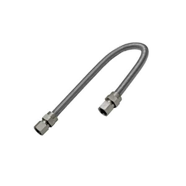 Flextron Gas Line Hose 1/2'' O.D. x 30'' Length with 1/2" FIP Fittings, Stainless Steel Flexible Connector FTGC-SS38-30B - main